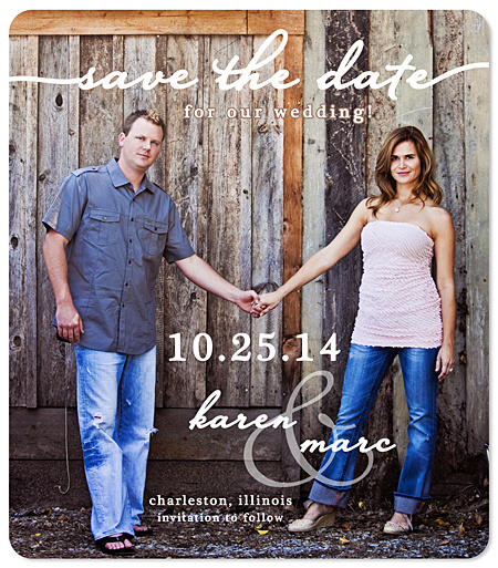 "Custom Photo - Chic Date" Save the Date Magnet